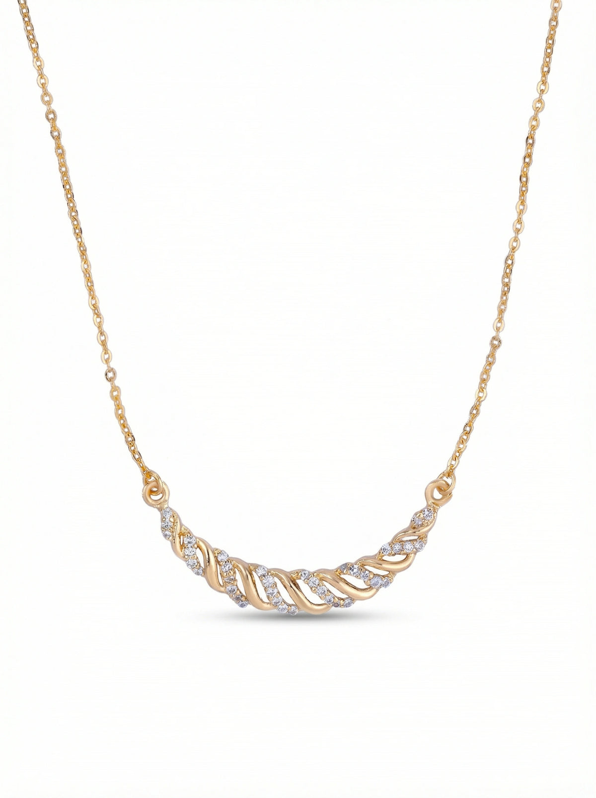 18k Gold plated necklace with a subtle design on a white background