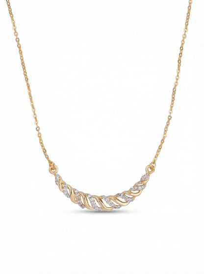18k Gold plated necklace with a subtle design on a white background