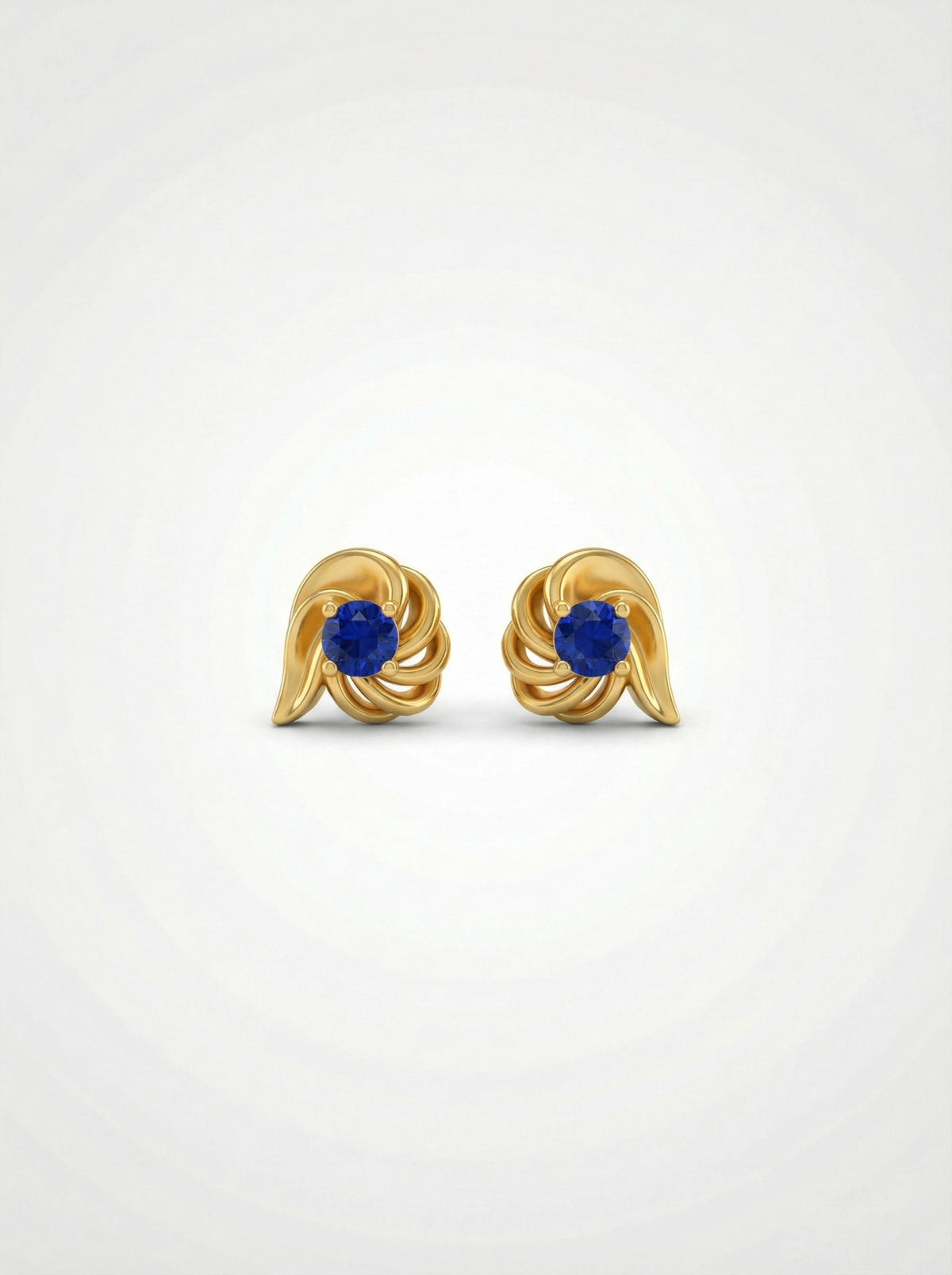 18k gold plated  earrings with blue gemstones on a white background